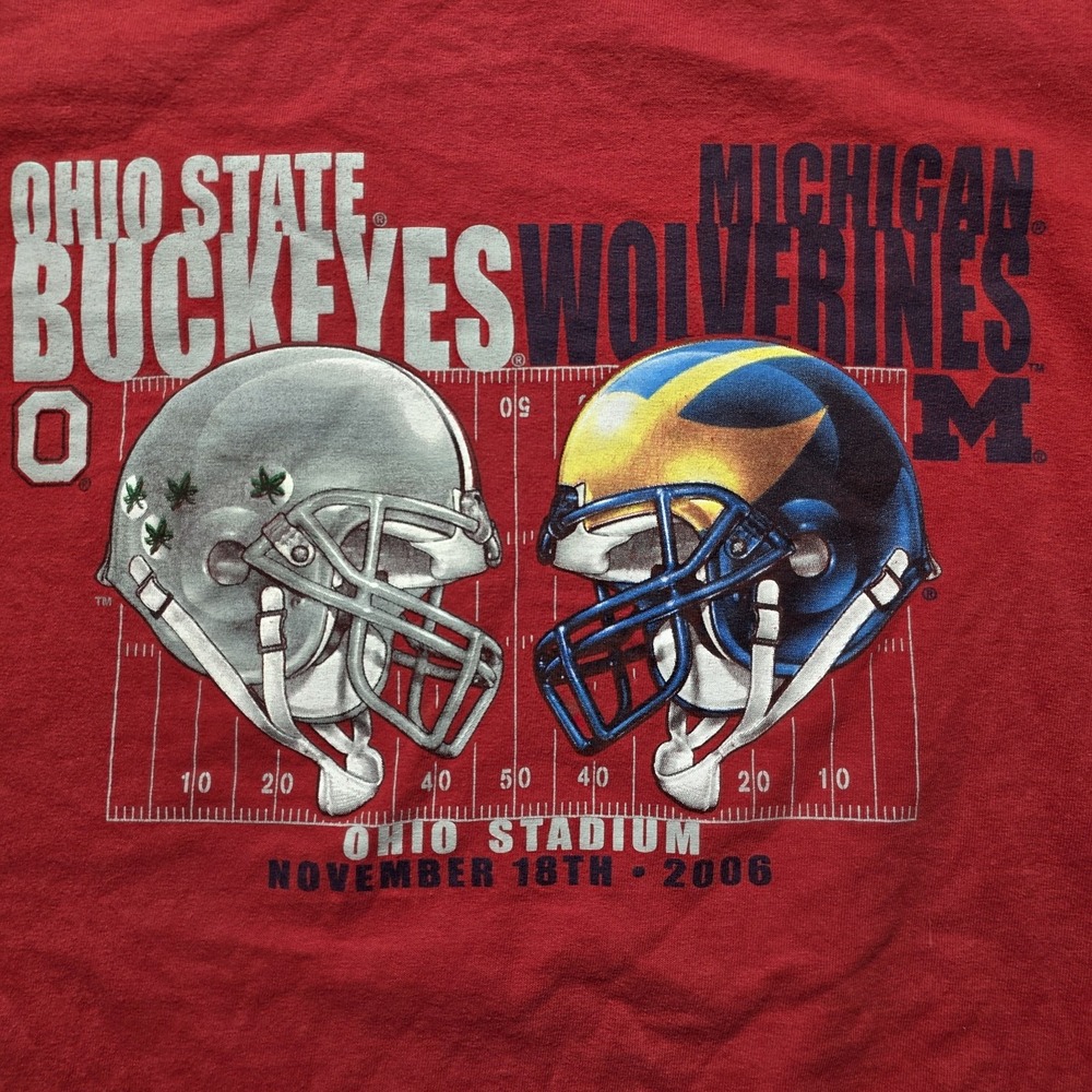 VTG CSA Ohio State Buckeyes vs Michigan Wolverines‎ LS Shirt Men's M Red 2006